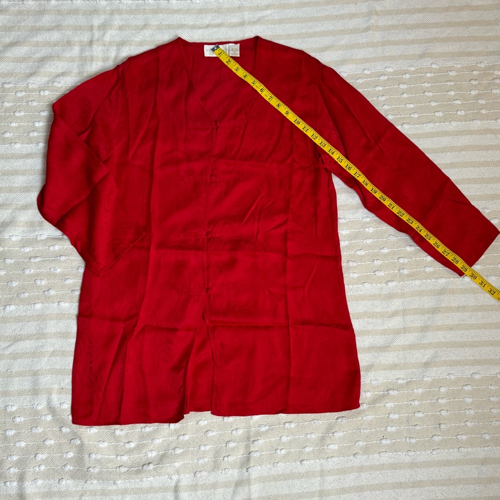 Victoria Secret gold label vintage 100% silk red pajama dress/ robe size medium - Picture 13 of 13